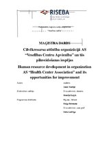 Diplomdarbs 'Cilvēkresursu attīstība organizācijā AS "Veselības centru apvienība"  un tās pil', 1.