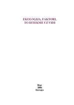 Referāts 'Ekoloģija, faktori, to ietekme uz vidi', 1.