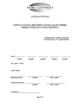 Referāts 'Lietišķais pētījums - atpūtas un izklaides piedāvājuma daudzveidība nedēļas noga', 1.