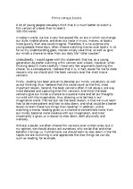 Eseja 'Films versus books', 1.