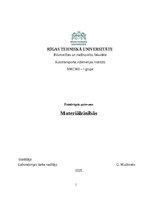 Konspekts 'Patstāvīgais uzdevums Materiālzinībās', 1.