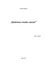 Referāts 'Uzņēmuma finanšu analīze', 1.