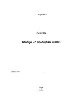 Referāts 'Studiju un studējošā kredīts', 1.