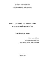 Diplomdarbs 'Stresa veicinošie faktori sociālās aprūpes darbā ar klientiem', 1.
