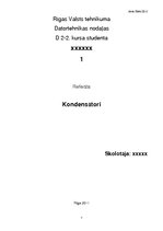 Konspekts 'Elektriskie kondensatori', 1.