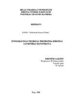 Referāts 'Integrācijas teorijas problēma Eiropas Savienības kontekstā', 1.