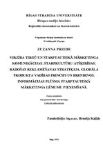 Konspekts 'Virzība tirgū un starptautiskā mārketinga komunikācijas. Starpkultūru atšķirības', 1.