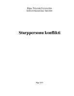 Referāts 'Starppersonu konflikti', 1.