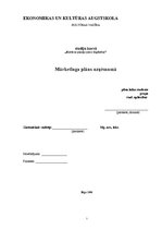 Referāts 'Mārketinga plāns uzņēmumā "X"', 1.