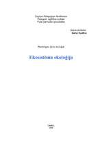 Konspekts 'Ekosistēmu ekoloģija', 1.