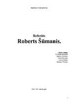 Referāts 'Roberts Šūmanis', 1.