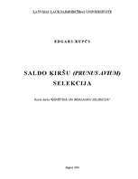 Referāts 'Saldo ķiršu (Prunus avium) selekcija', 1.