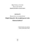 Referāts 'Kāpēc ir tik svarīgi izprast svešu biznesa kultūru?', 1.