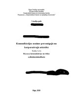 Eseja 'Komunikācijas nozīme personīgajā un uzņēmuma dzīvē', 1.