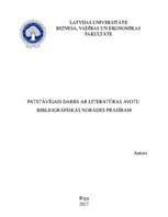 Konspekts 'Patstāvīgais darbs ar literatūras avotu bibliogrāfiskās norādes prasībam', 1.