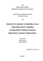 Konspekts 'Procentu likmju svārstības', 1.
