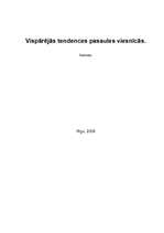 Referāts 'Vispārējās tendences pasaules viesnīcās', 1.