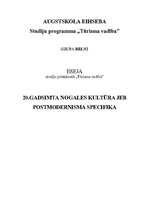 Eseja 'Postmodernisms', 1.