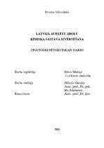 Referāts 'Latvijā audzētu ābolu ķīmiskā sastāva izvērtēšana', 1.