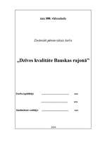 Referāts 'Dzīves kvalitāte Bauskas rajonā', 1.