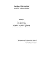 Referāts 'Platona “Valsts” apskats', 1.