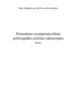 Referāts 'Pirmsskolas vecumposma bērnu psiholoģiskās attīstības raksturojums', 1.