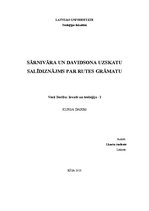 Referāts 'Sārnivāra un Davidsona uzskatu par Rutes grāmatu salīdzinājums', 1.