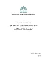 Konspekts 'Ķīmisko reakciju termodinamika', 1.