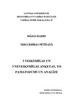 Referāts 'Trīs veiksmīgas un trīs neveiksmīgas anketas. Pamatojums un analīze', 1.
