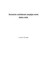 Referāts 'Komandu veidošanas iespējas manā darba vietā', 1.