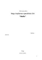 Biznesa plāns 'Nagu kopšanas speciālists SIA ‘’Nails’’', 1.