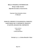 Konspekts 'Produkta jēdziens un klasifikācija. Produkta raksturlielumi un sortiments', 1.