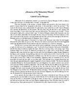 Eseja '"Memories of My Melancholy Whores" by Gabriel Garcia Marquez', 1.