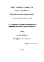 Referāts 'SVID analīze telekomunikācijas uzņēmumam "IZZI" kā stratēģijas izstrādes pirmais', 1.