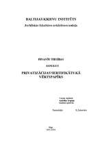 Referāts 'Privatizācijas sertifikāts kā vērtspapīrs', 1.