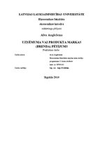 Referāts 'Uzņēmuma vai produkta markas (brenda) pētījums', 1.