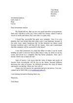 Paraugs 'Formal Letter to Investment Analyst', 1.