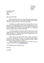Paraugs 'Formal Letter to Investment Analyst', 2.