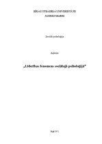 Referāts 'Līderības fenomens sociālajā psiholoģijā', 1.