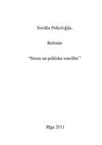 Referāts 'Stress un psihiskā veselība', 1.