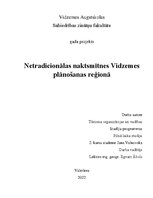 Diplomdarbs 'Netradicionālas naktsmītnes Vidzemes plānošanas reģionā', 1.