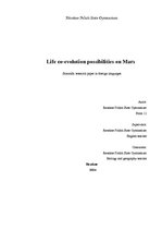 Referāts 'Life Co-Evolution Possibilities on Planet Mars', 1.