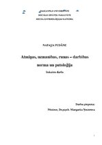 Referāts 'Atmiņas, uzmanības, runas - darbības norma un patoloģija', 1.