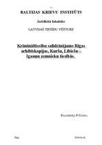 Referāts 'Krimināltiesību salīdzinājums Rīgas arhibīskapijas, kuršu, lībiešu - igauņu zemn', 1.
