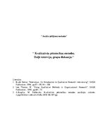Konspekts 'Kvalitatīvās pētniecības metodes. Dziļā intervija, grupu diskusija', 1.