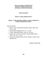 Konspekts 'Latvijas Republikas politiskās struktūras veidošanās un darbība parlamentārisma ', 1.