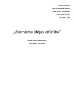 Konspekts 'Atomisma idejas attīstība', 1.