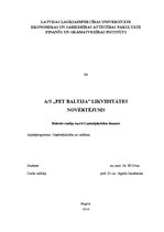 Referāts 'AS "PET Baltija" likviditātes novērtējums', 1.