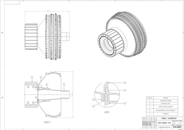 Diplomdarbs 'Turboventilatora dzinēja "V2500" un "CMF56" ventilatora diska un bustera rotora ', 9.