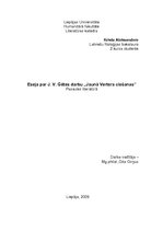 Eseja 'Eseja par J.V.Gētes darbu "Jaunā Vertera ciešanas"', 1.